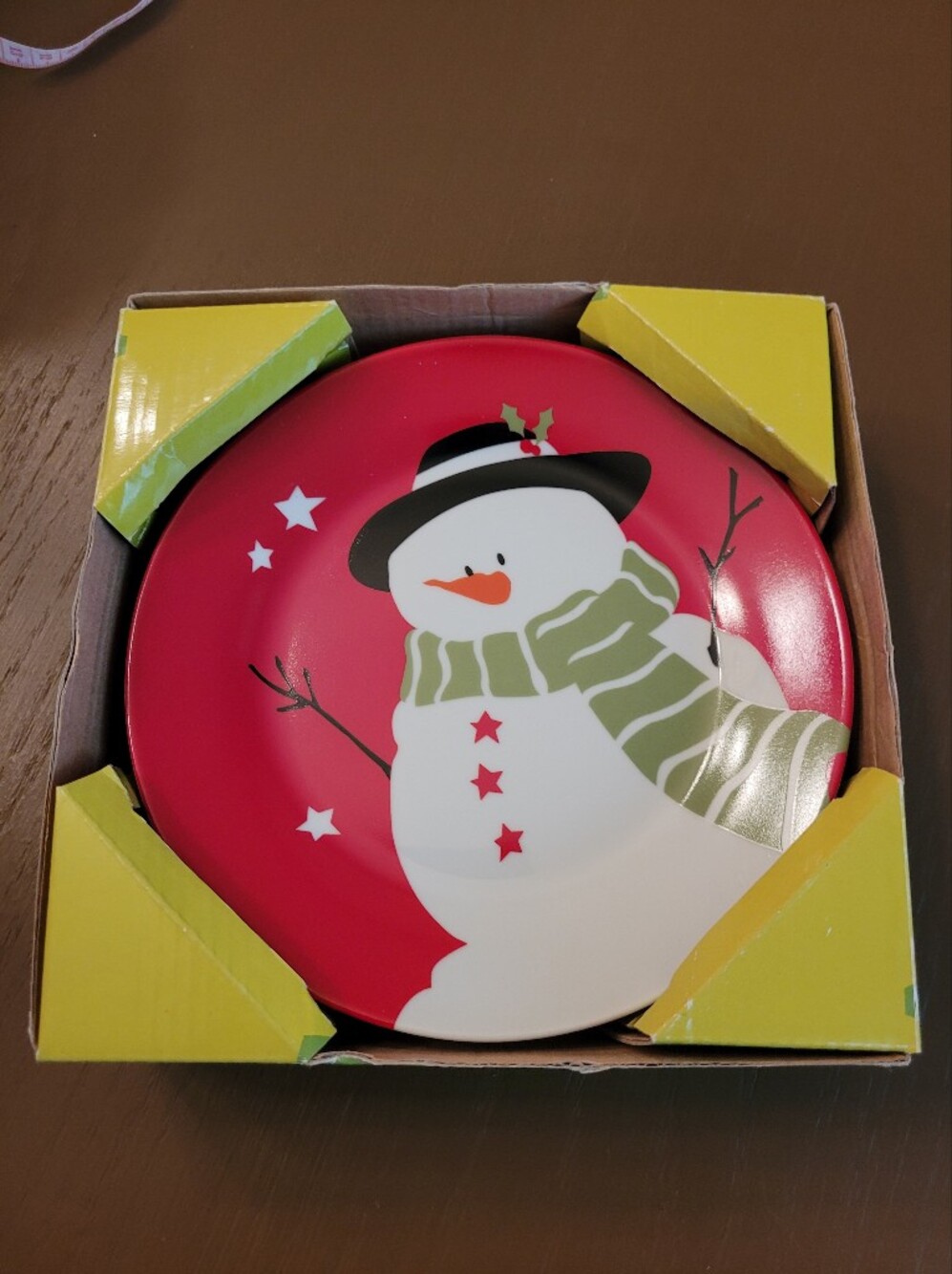 Holiday Snowman Decorative Plates SET OF 4